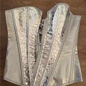 Silver Metallic Corset Top